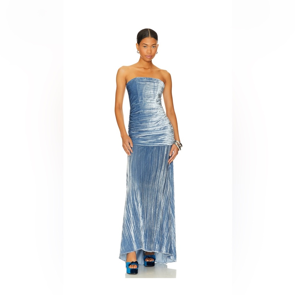 House of Harlow 1960 Strapless Blue Maxi Dress